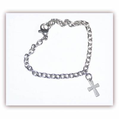 Kinder Armband Edelstahl mit Kreuz, Kinderarmband, Armkettchen