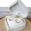 Rustikale RINGBOX aus HOLZ Herz Ringkissen Shabby Chic Weiß + GRAVUR Vintage Hochzeit Ringkästchen für Eheringe Ringscha Bild 4