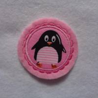Applikation  Aufnäher  Button mit niedlichem Pinguin Bild 2