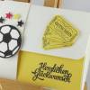 Geschenkverpackung Fußball Tickets gelb Einladung personalisierbar Bild 5