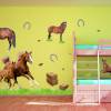 003 Wandtattoo Pferd mit Fohlen Pony reiten Gras Wiese Hufeisen in 6 Größen - Kinderzimmer Sticker Babyzimmer Pferde Wandaufkleber Bild 4