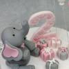 Tortenaufleger Fondant Geburtstag Tortendeko Elefanten Mädchen Luna Bild 5