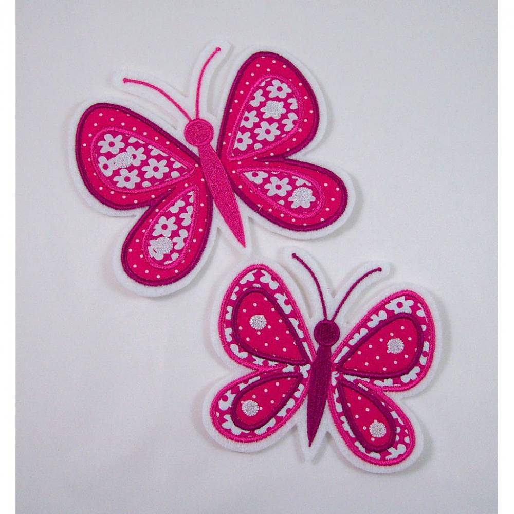 Schmetterling XL Applikation Aufbügler Aufnäher aufbügler stickapplikation rosa 