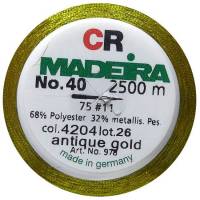 NEUES Metallic Stickgarn  " Madeira Metallic CR 40  Nr. 4204 - Antique Gold / Antikes Gold "  2500 m Bild 2