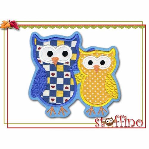  Applikation Eulenpärchen Eule Aufnäher XXL Patch