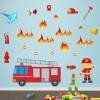 007 Wandtattoo Feuerwehrauto Feuerwehrmann Schlauch Feuer - in 6 Größen - Kinderzimmer Sticker Babyzimmer Wandaufkleber Bild 3