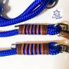 Hundeleine verstellbar Tau royalblau mit Leder AlsterStruppi Bild 2
