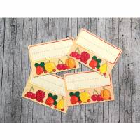 Einmachetiketten **Sommer2** von ZWEIFARBIG 12 Stück gummiertes Papier Aufkleber Sticker Marmelade Etiketten Frucht