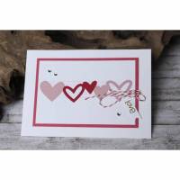 Liebeskarte, Karte zum Valentinstag, Hochzeitskarte - Herzenreihe Bild 1
