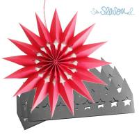 3 Papierstern-Rohlinge "Sternschnuppe", rot, Größe 10cm, passend zur DIY-Anleitung Bild 1