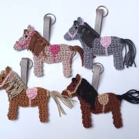 Schlüsselanhänger mit Haflinger Pferd, Taschenanhänger Pferd, Anhänger für Kindertasche, Schultüte Bild 6