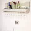 Vintage WEINREGAL in Shabby Chic Weiß  aus recycelten EURO-PALETTEN Palettenmöbel Wand Regal für Weinflaschen mit Glaseinhängung Holzregal Bild 2