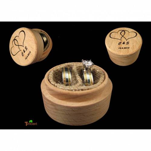 RINGETUI aus HOLZ für EHERINGE mit Gravur Hochzeit Ringkissen Alternative Personalisiert Ringschatulle Holzbox Ringkästc