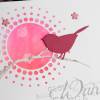 Glückwunschkarte zum Geburtstag - Vogel-Motiv, Aquarell, pink Bild 2