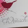Glückwunschkarte zum Geburtstag - Vogel-Motiv, Aquarell, pink Bild 3