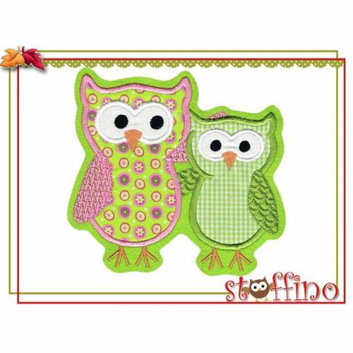 XXL Applikation  Eulenpärchen Eule Aufnäher Patch