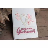 Glückwunschkarte zum Geburtstag - Kirschblütenzweig, Perlen Bild 1