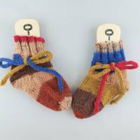 Babysocken handgestrickt, Socken ca. 8,5 cm mit Bindeband Bild 5