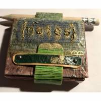 Stabiles Mini-Haftnotizzettel-Büchlein mit Stifthalterung - auf Wunsch in Geschenkbox - Auswahl Bild 1