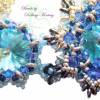 Handgemachtes Collier "O-Dilia" aus Glas-Perlen und Swarovski-Kristallen in blau und silber Bild 6