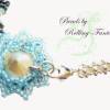 Handgemachtes Collier "O-Dilia" aus Glas-Perlen und Swarovski-Kristallen in blau und silber Bild 7