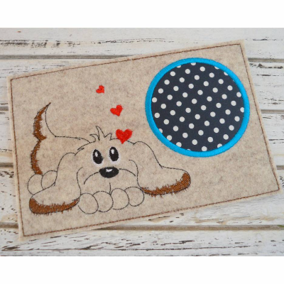 Stickdatei Untersetzer MugRug Hund 13x18cm und 13x20cm