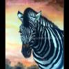 Zebra Aquarellbild handgemalt 48 x 36 cm groß in Hochformat Bild 2