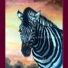 Zebra Aquarellbild handgemalt 48 x 36 cm groß in Hochformat Bild 4