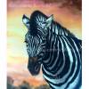 Zebra Aquarellbild handgemalt 48 x 36 cm groß in Hochformat Bild 5