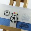 Geschenkverpackung Fußball Ticket Einladung blau personalisierbar Bild 3