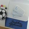Geschenkverpackung Fußball Ticket Einladung blau personalisierbar Bild 5
