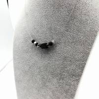 Dezente Perlen - Halskette in schwarz silber mit Lavaperlen, 42cm Bild 7