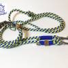 Leine Halsband Set blau gelb, für mittelgroße Hunde, verstellbar Bild 7