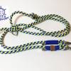 Leine Halsband Set blau gelb, für mittelgroße Hunde, verstellbar Bild 8