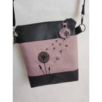 Handtasche Pusteblume Umhängetasche Pusteblume rosa Kunstleder mit Anhänger Tasche handmade … Bild 1