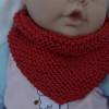 Dreieckstuch Baby Spucktuch Lätzchen Halstuch Schal Baumwolltuch rot uni einfarbig gestrickt handgestrickt Bild 3