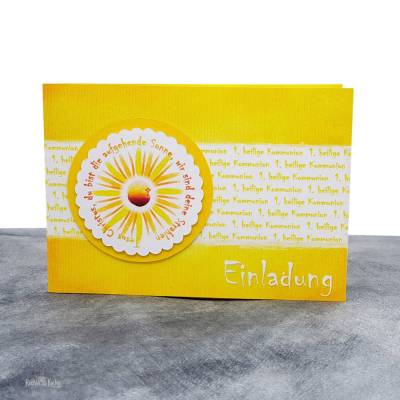 Einladungskarte Kommunion Sonne (2)