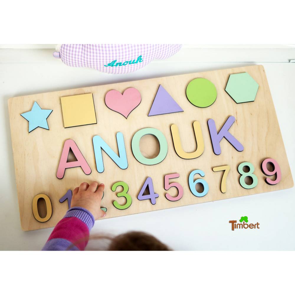 Holzpuzzle Kleinkind Montessori Spielzeug ab 1 2 3 4 Jahre Buchstaben Zahlen 