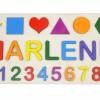 HOLZ PUZZLE mit Namen Zahlen Formen Pastell Farben Montessori Personalisiert 1. 2. 3. Geburtstag Baby Geschenk Neugeborene Geburt Kinder Mädchen Jungs Spielzeug Bild 9