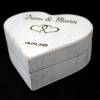 RINGBOX aus HOLZ Herz Rustikale Hochzeit Ringkissen mit GRAVUR Vintage Ringschachtel für Eheringe Ringkästchen Personalisiert in Shabby weiß Bild 2