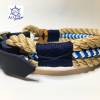 Leine Halsband Set natur royalblau, für Hunde, verstellbar Bild 3