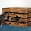 Katzenhöhle in Obstkisten Design Rustikale Katzentruhe aus Holz Katzenkorb mit Deckel für Katzen Katzenbett Holzkiste Bild 7