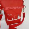 Kleine Handtasche Köln rot weiss Umhängetasche Cologne Herz Tasche mit Anhänger Kunstleder Kölner Dom Bild 4