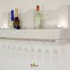 Vintage WEINREGAL aus recycelten EUROPALETTEN in Shabby Chic Weiß Palettenmöbel Wandregal für Weinflaschen mit Glaseinhä Bild 1