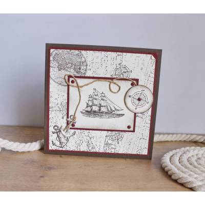 UNIKAT Grußkarte "Nautic Vintage" aus der Manufaktur KarLa