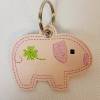 Schweinchen Glücksschwein Schlüsselanhänger Anhänger rosa Kleeblatt Kunstleder Mitbringsel Kleinigkeit Wichtel Glücksbringer Bild 2