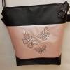 Handtasche Schmetterling rose metallic Umhängetasche  Kunstleder Tasche mit Anhänger Frühling Bild 2