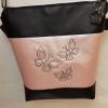 Handtasche Schmetterling rose metallic Umhängetasche  Kunstleder Tasche mit Anhänger Frühling Bild 3