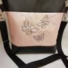 Handtasche Schmetterling rose metallic Umhängetasche  Kunstleder Tasche mit Anhänger Frühling Bild 6