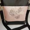 Handtasche Schmetterling rose metallic Umhängetasche  Kunstleder Tasche mit Anhänger Frühling Bild 7